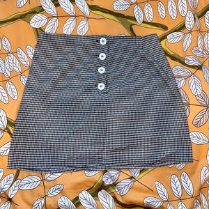 Urban Outfitters Plaid Black and White Button Up Mini Skirt Size M